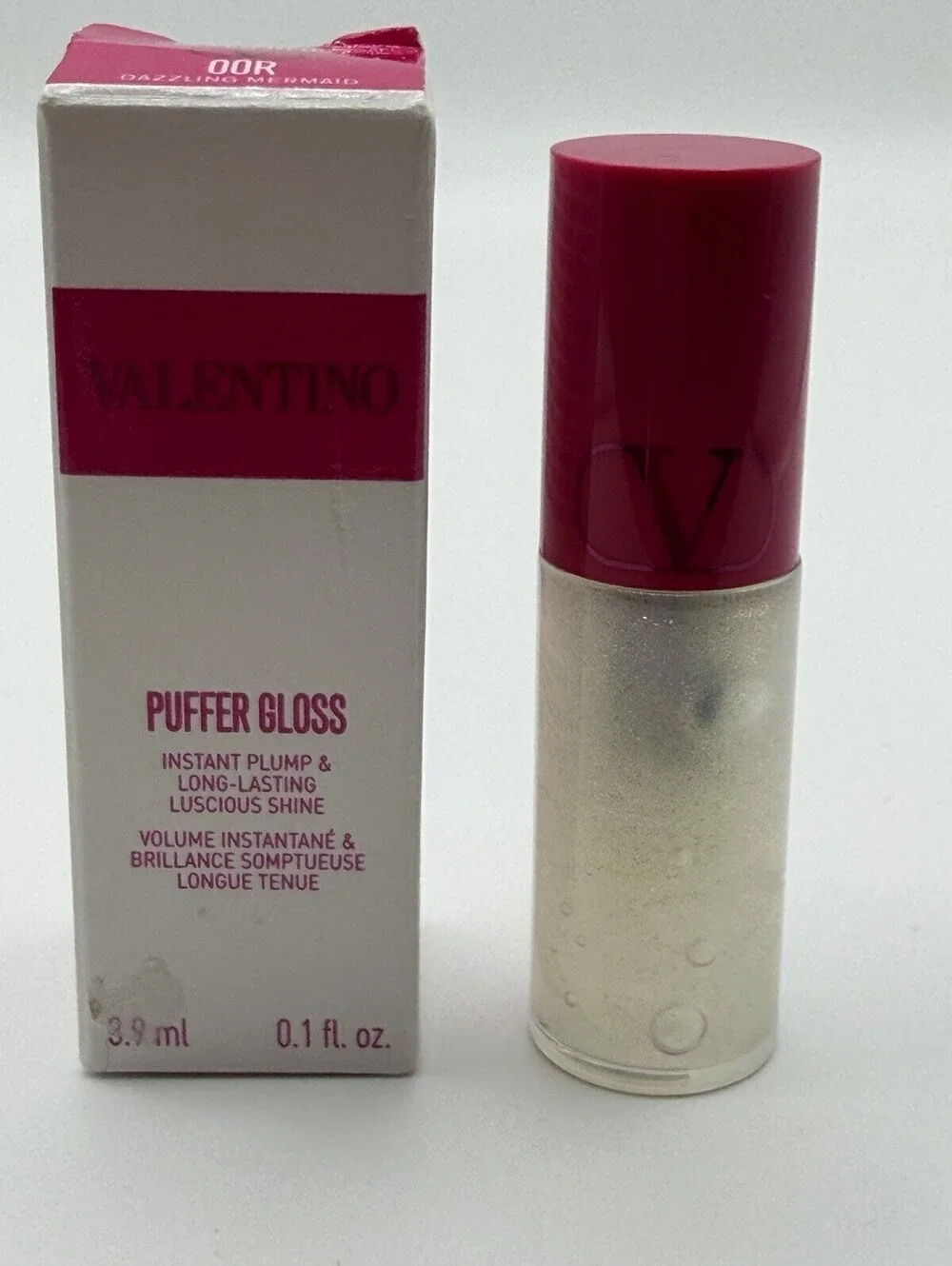 VALENTINO Puffer Gloss Lip Plumper 00R DAZZLING MERMAID Mini 0.1oz/3.9ml